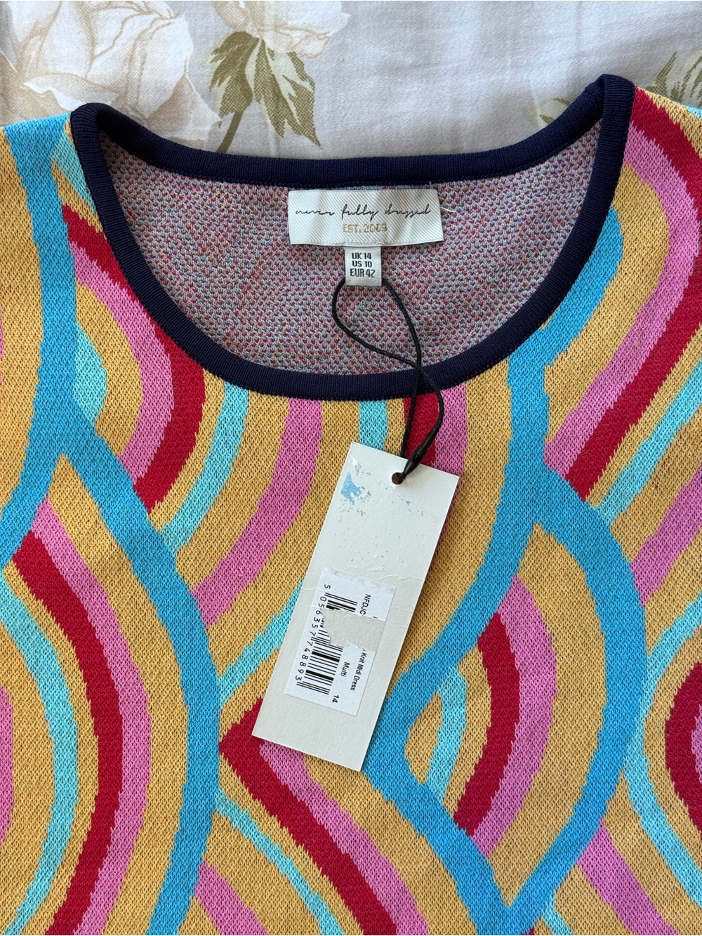 NWT Never Fully Dressed Colorful Knit Midi Dress. Size: 10 - Picture 4 of 8